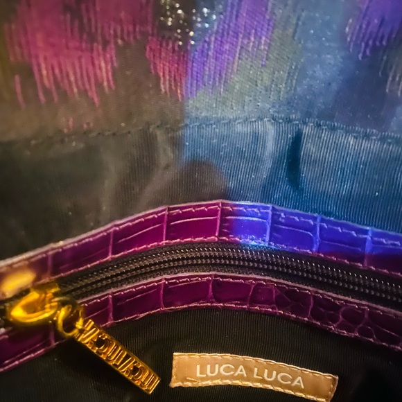 LUCA LUCA Purple/Black Flap Shoulder Bag - Picture 9 of 10